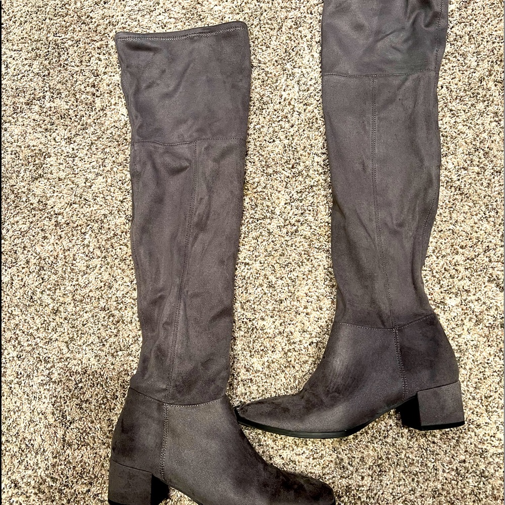 Tall, suede over the knee boots